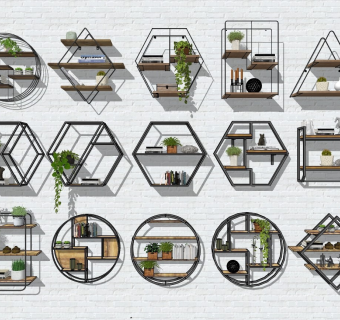 现代室内储物架墙架装饰架展示架 软装陈设墙饰